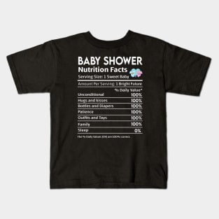 Baby Shower Nutrition Facts Label Kids T-Shirt